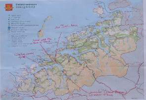 Map showing locations